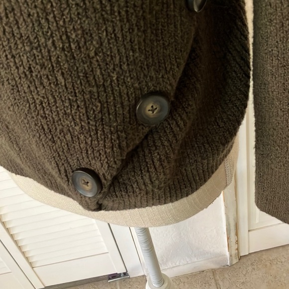 Yes/Lola Classic Olive Green Turtleneck Sweater with Chunky Knit size M - Picture 3 of 5
